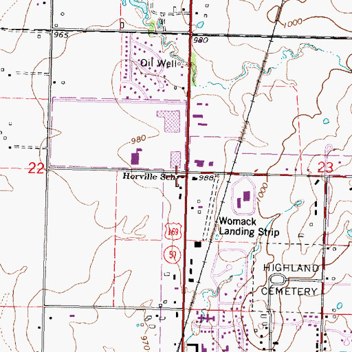 Topographic Map of Horville School, KS