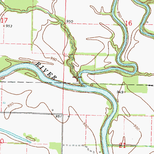 Topographic Map of Greaser Creek, KS