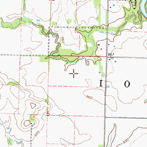 Topographic Map of Township of Iola, KS