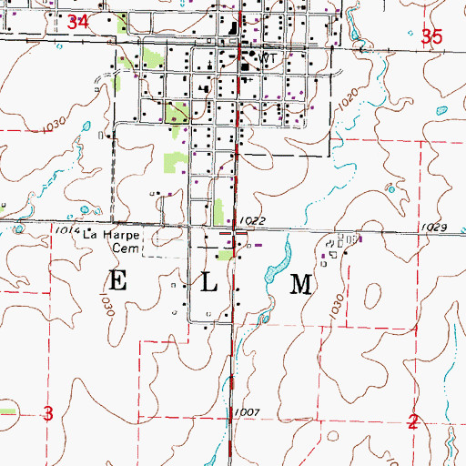 Topographic Map of Township of Elm, KS
