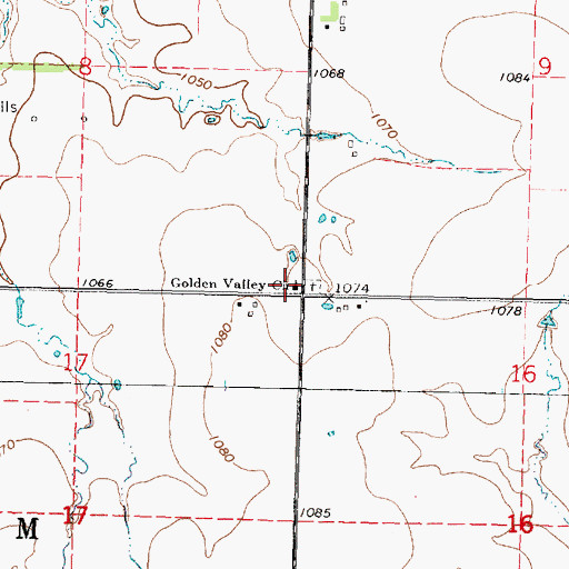 Topographic Map of Golden Valley Church, KS