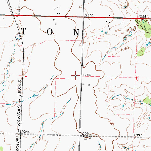 Topographic Map of Township of Marmaton, KS