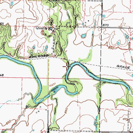 Topographic Map of Walnut Creek, KS