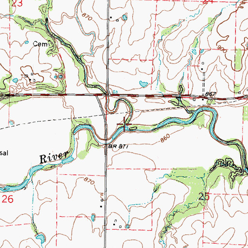 Topographic Map of Turkey Creek, KS
