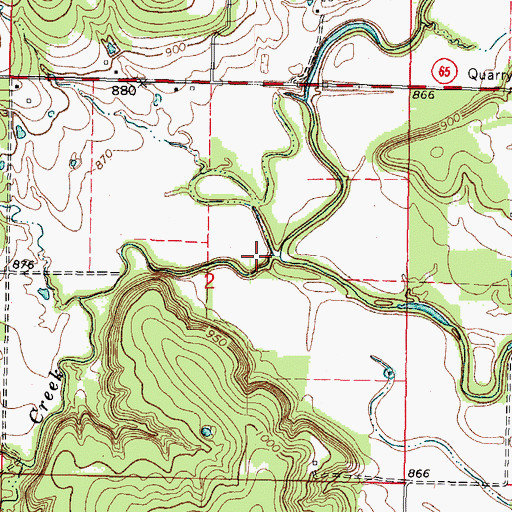 Topographic Map of Limestone Creek, KS