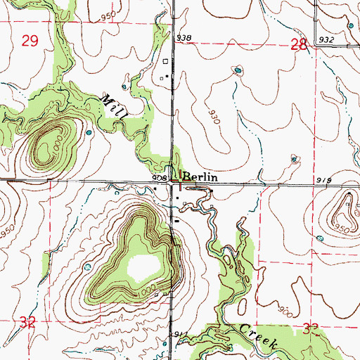 Topographic Map of Berlin, KS