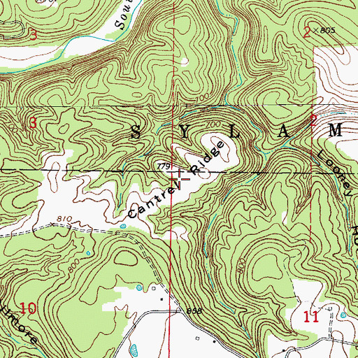 Topographic Map of Cantrel Ridge, AR