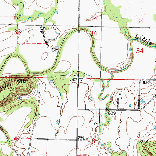 Topographic Map of Township of Timberhill, KS