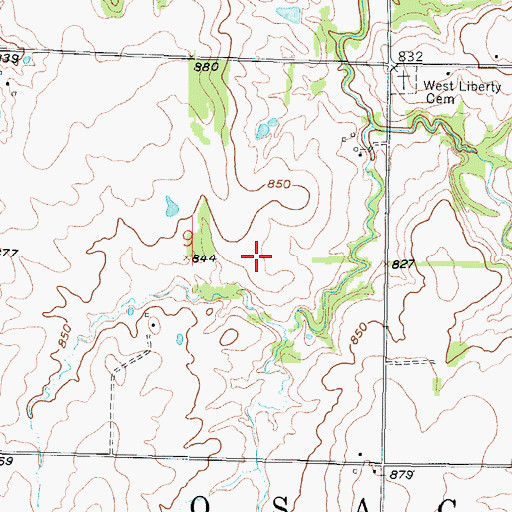 Topographic Map of Township of Osage, KS