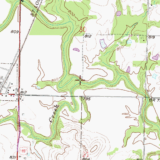 Topographic Map of Fish Creek, KS