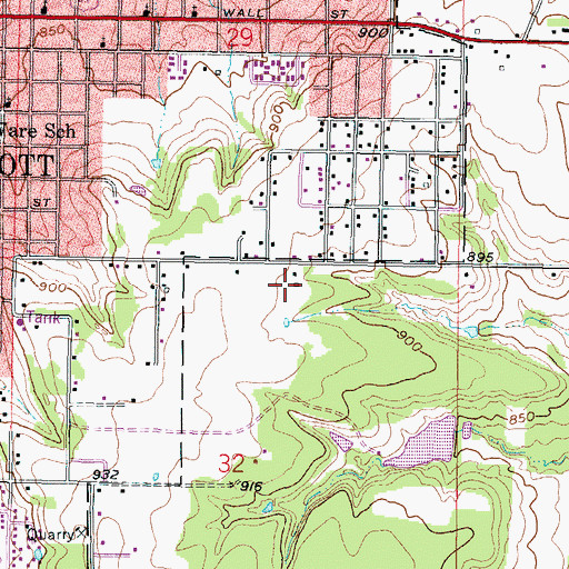 Topographic Map of Township of Scott, KS