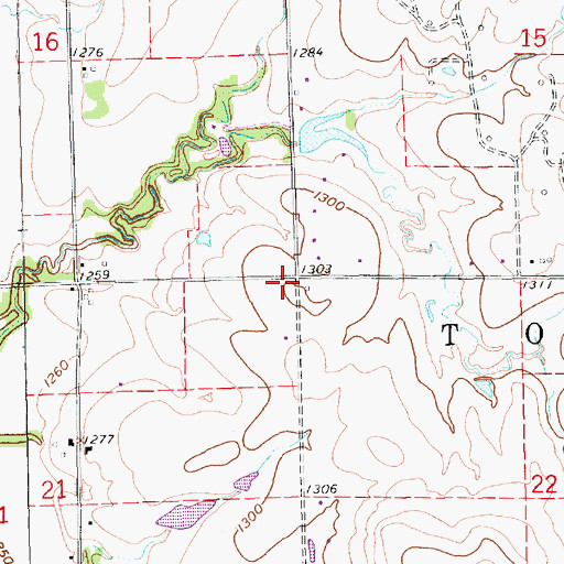 Topographic Map of Township of Towanda, KS
