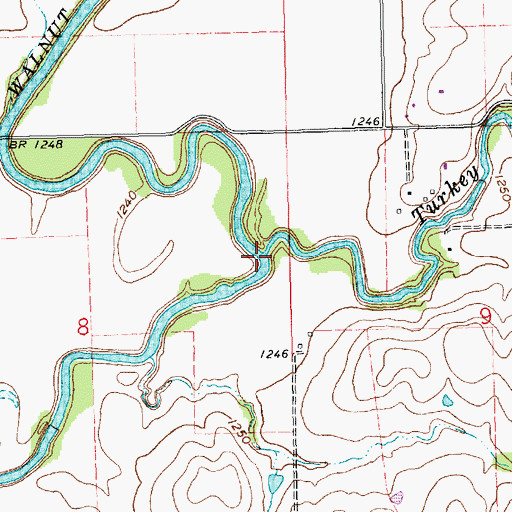 Topographic Map of Turkey Creek, KS