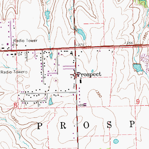 Topographic Map of Prospect, KS
