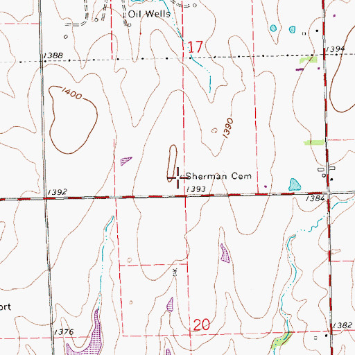 Topographic Map of Sherman Cemetery, KS