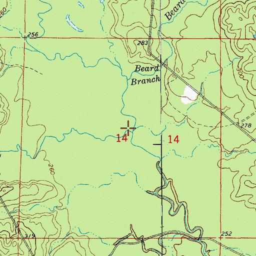 Topographic Map of Caple Creek, AR