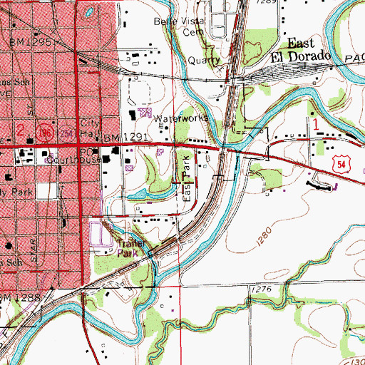 Topographic Map of East Park, KS