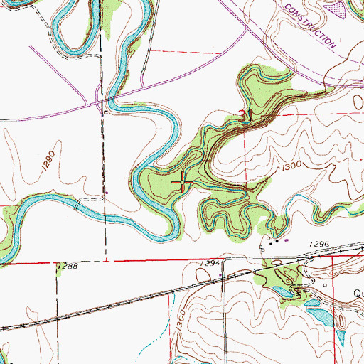 Topographic Map of Bird Creek, KS
