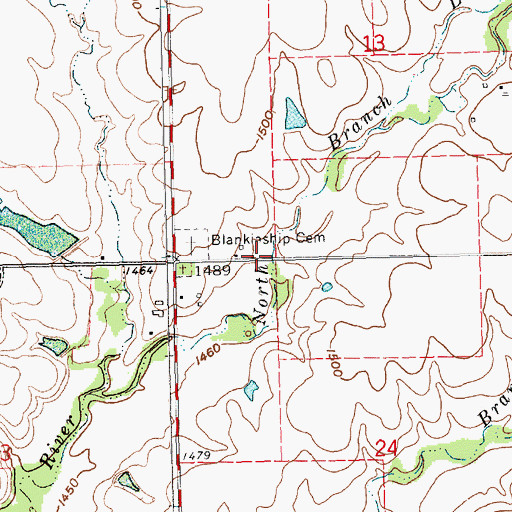 Topographic Map of Township of Rosalia, KS