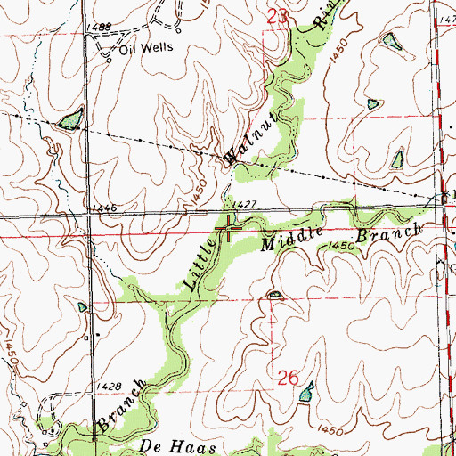 Topographic Map of Middle Branch Little Walnut River, KS