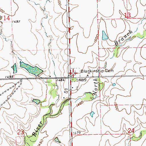 Topographic Map of Blankenship Cemetery, KS