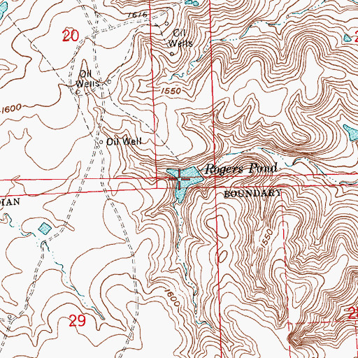 Topographic Map of Rogers Pond, KS