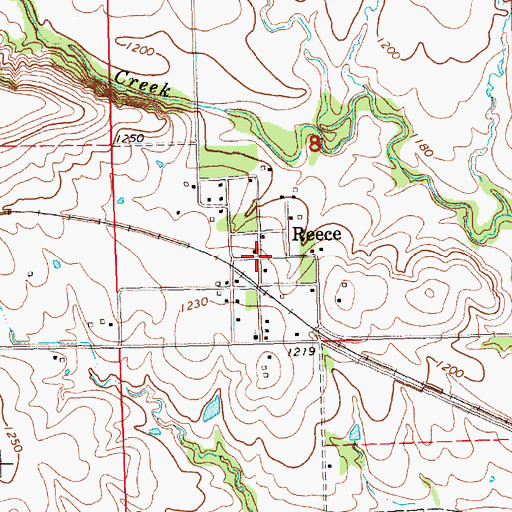 Topographic Map of Reece, KS