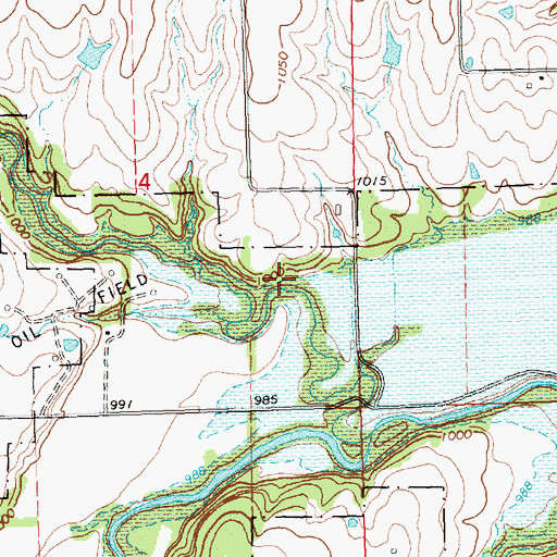 Topographic Map of Honey Creek, KS