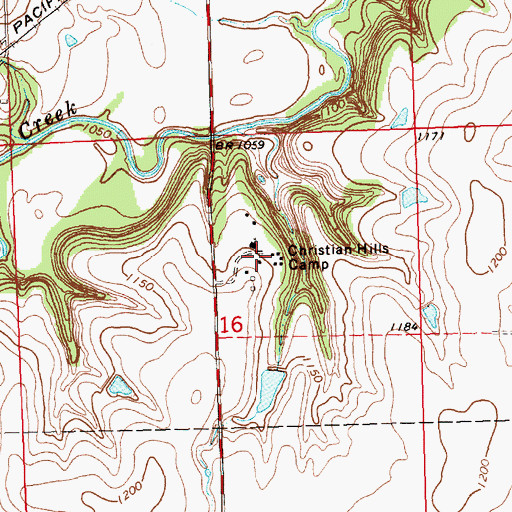 Topographic Map of Christian Hills Camp, KS