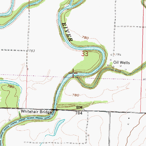 Topographic Map of Fall River, KS