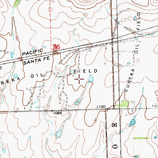 Topographic Map of Eureka Oil Field, KS