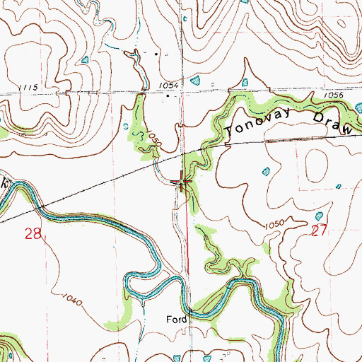 Topographic Map of Tonovay Draw, KS