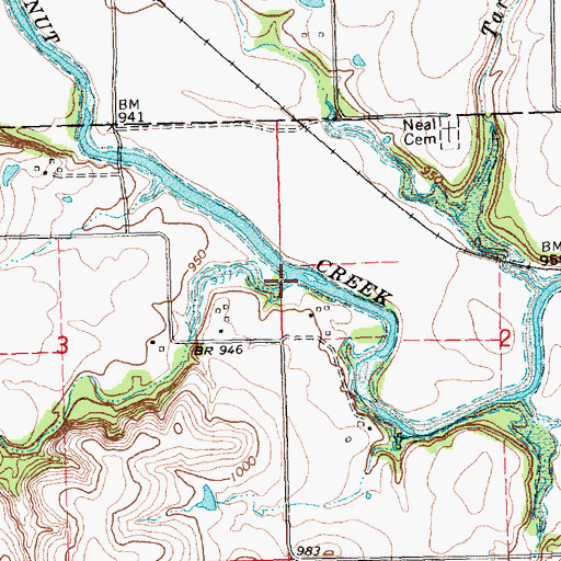 Topographic Map of Kuntz Branch, KS