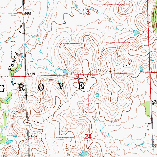 Topographic Map of Township of Pleasant Grove, KS