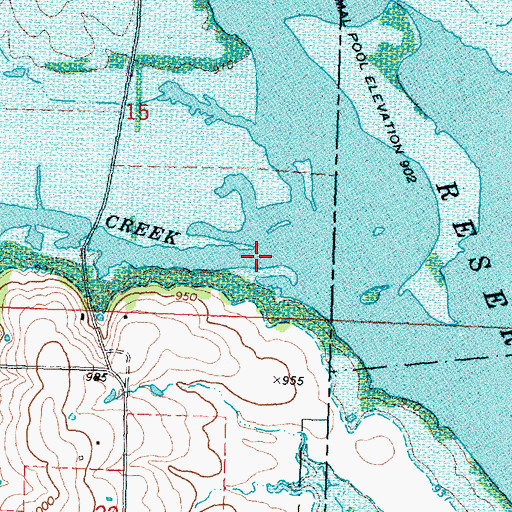 Topographic Map of Walnut Creek, KS