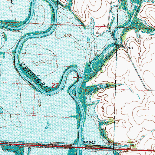 Topographic Map of Brazil Creek, KS