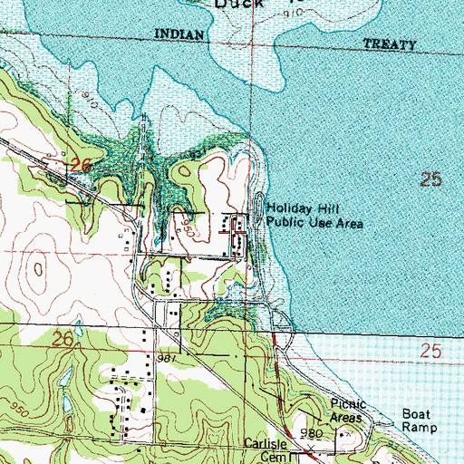 Topographic Map of Holiday Hill Public Use Area, KS