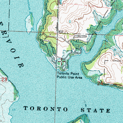 Topographic Map of Toronto Point Public Use Area, KS