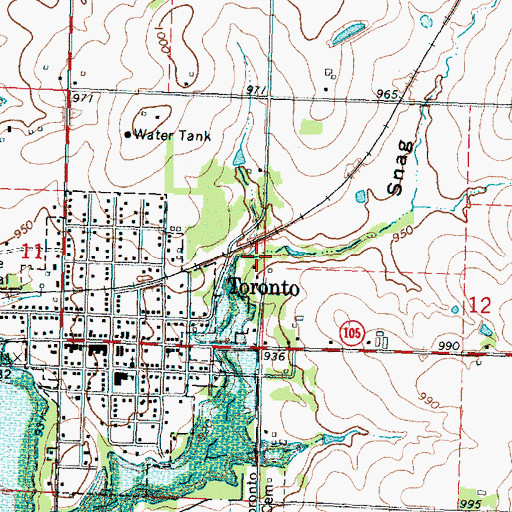 Topographic Map of Snag Hollow, KS