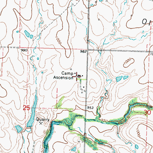Topographic Map of Camp Ascension, KS