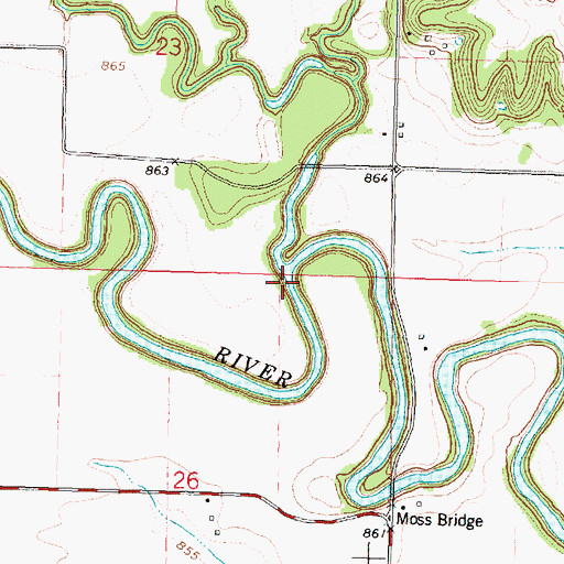Topographic Map of Sandy Creek, KS