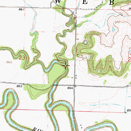 Topographic Map of Little Sandy Creek, KS