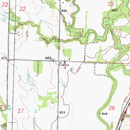 Topographic Map of West Buffalo Creek, KS