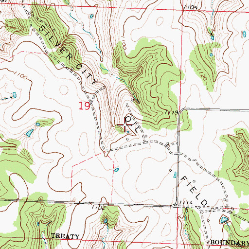 Topographic Map of Silver City Oil Field, KS