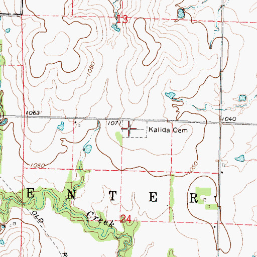 Topographic Map of Kaila Cemetery, KS