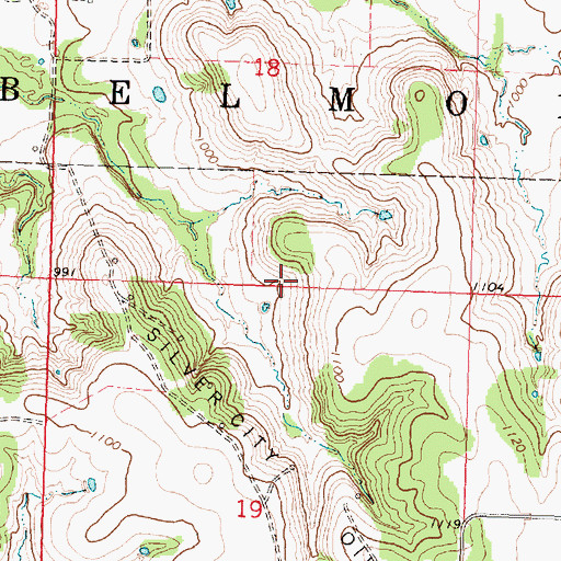 Topographic Map of Township of Belmont (historical), KS