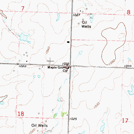 Topographic Map of Maple Grove Church, KS