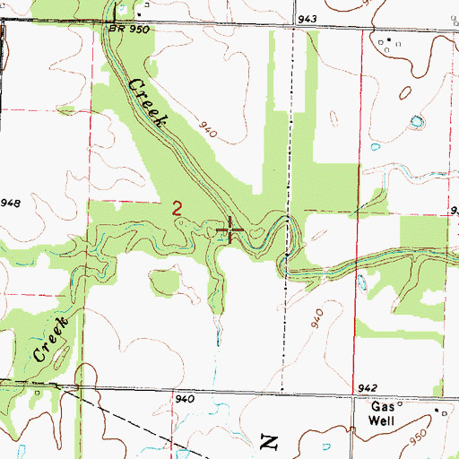 Topographic Map of Otter Springs Creek, KS