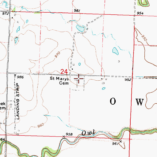 Topographic Map of Saint Mary's Cemetery, KS