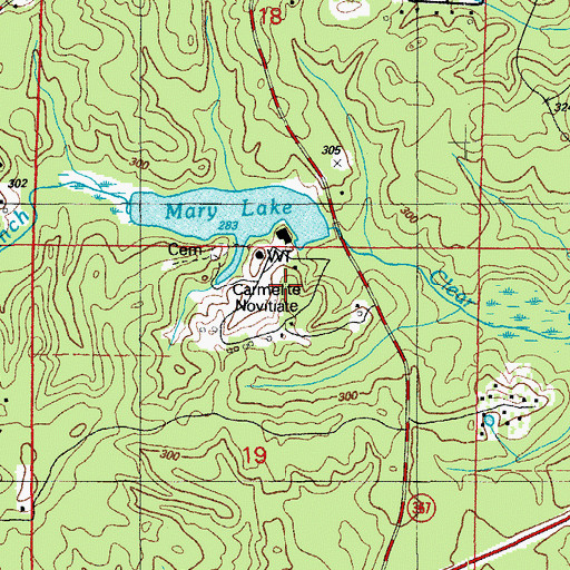 Topographic Map of Carmelite Novitiate, AR